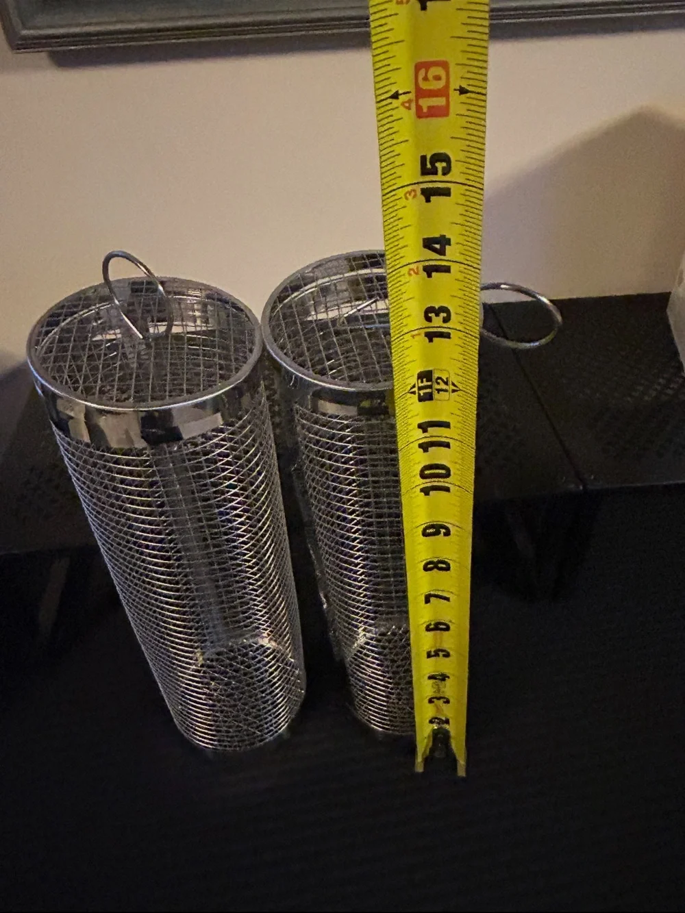 Set of 2 Stainless Steel Rolling Grill Baskets for Vegetables/small food NEW